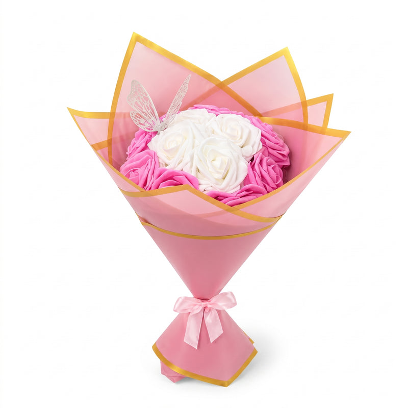 Bouquet Eterno Rose Artificiali – Regalo Romantico Donna – Molte Varianti Colore – AuraGifts