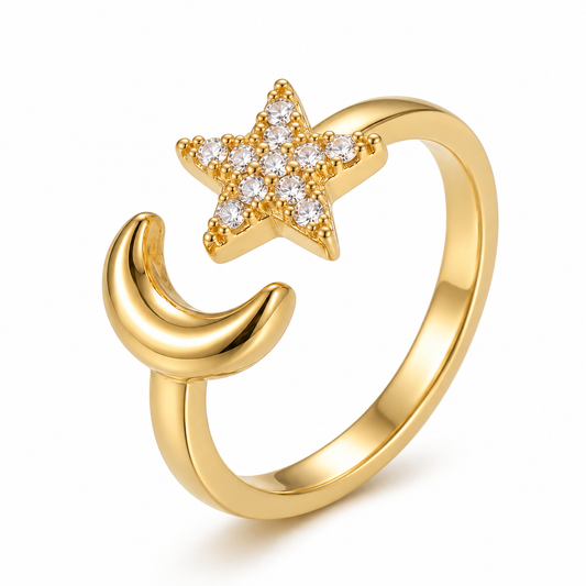 Anello Luna & Stella Regolabile | Acciaio Inox