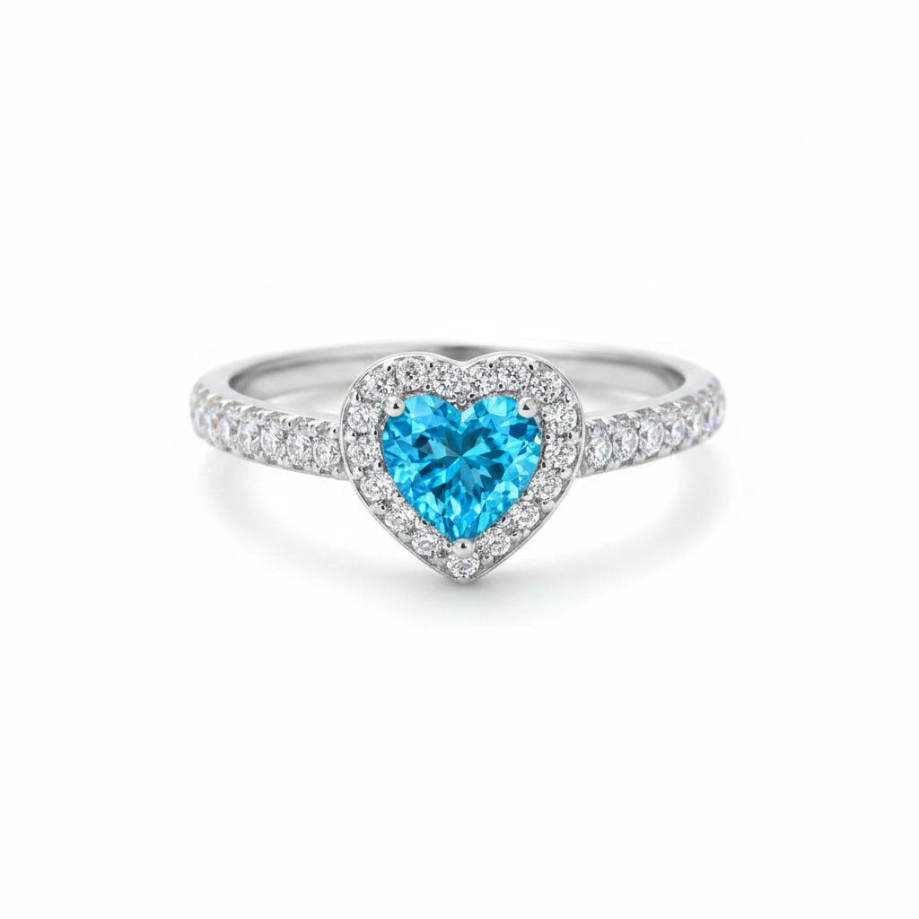 Anello Cuore Blu